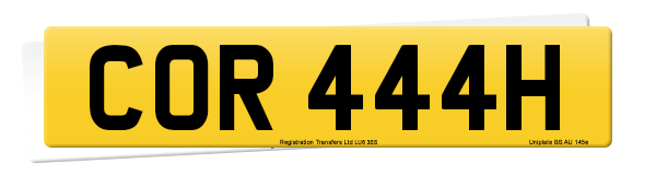 Registration number COR 444H